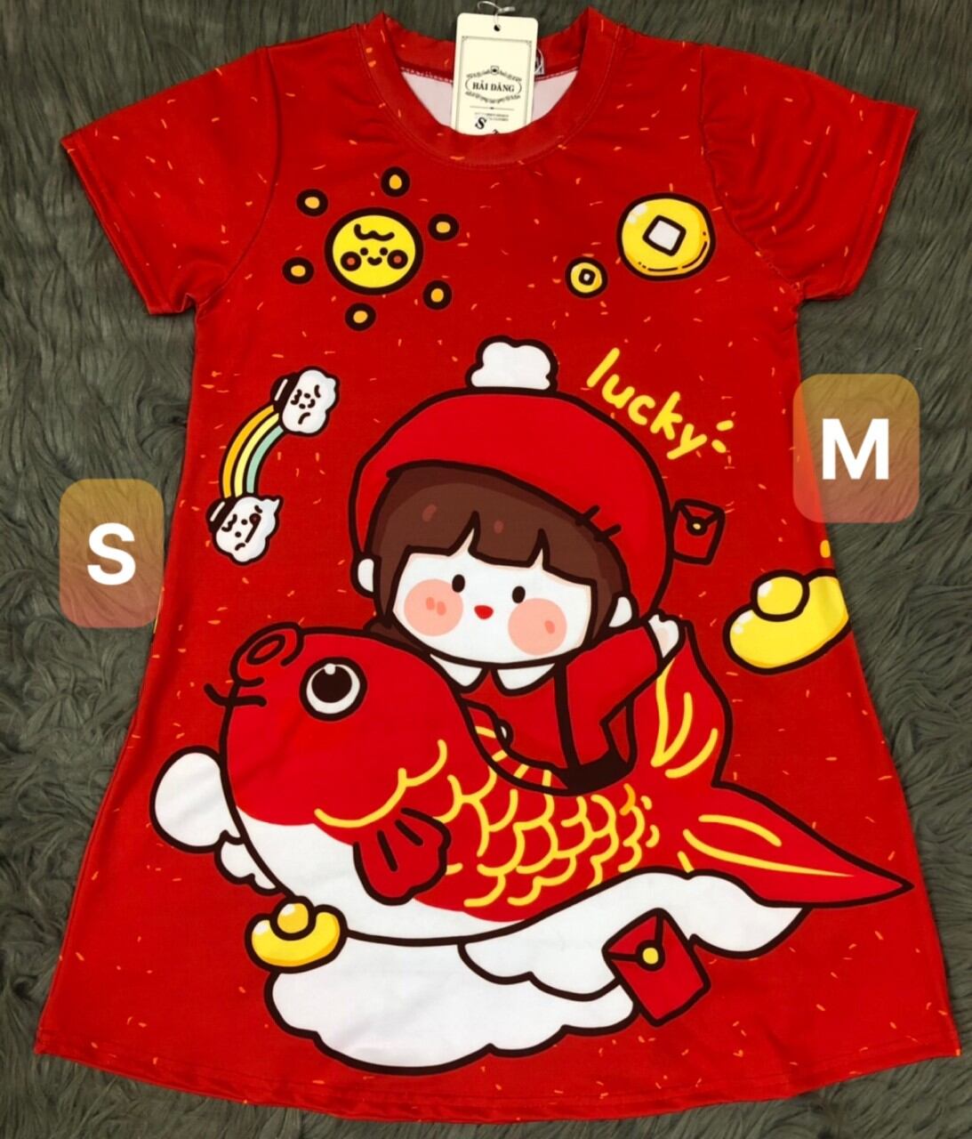 Đầm tết vay be gai