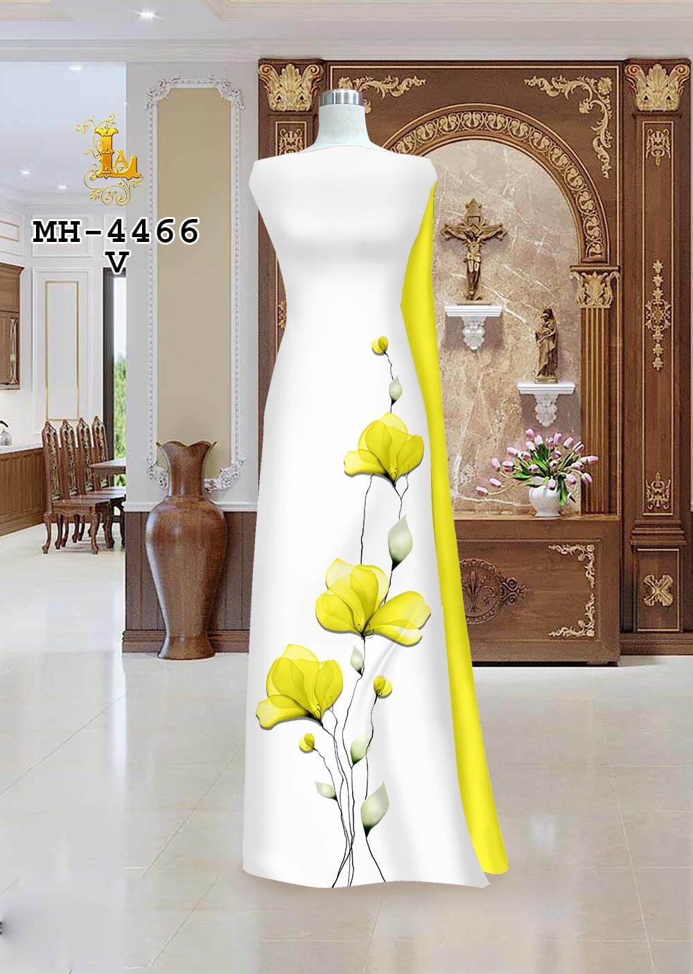 Vải áo dài lụa cao cấp in hoa