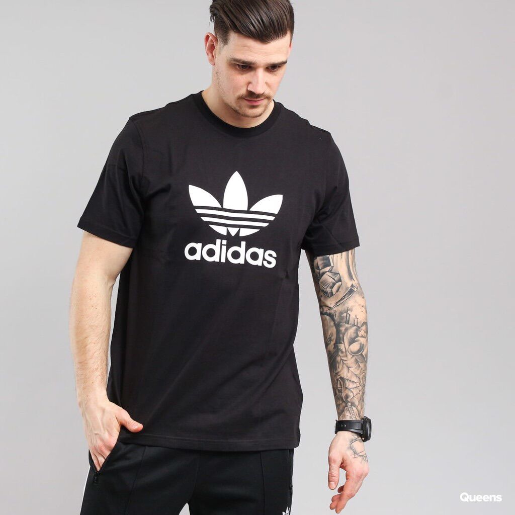 [100% HÀNG CHÍNH HÃNG] Áo phông Adidas 3 lá cotton đen trắng