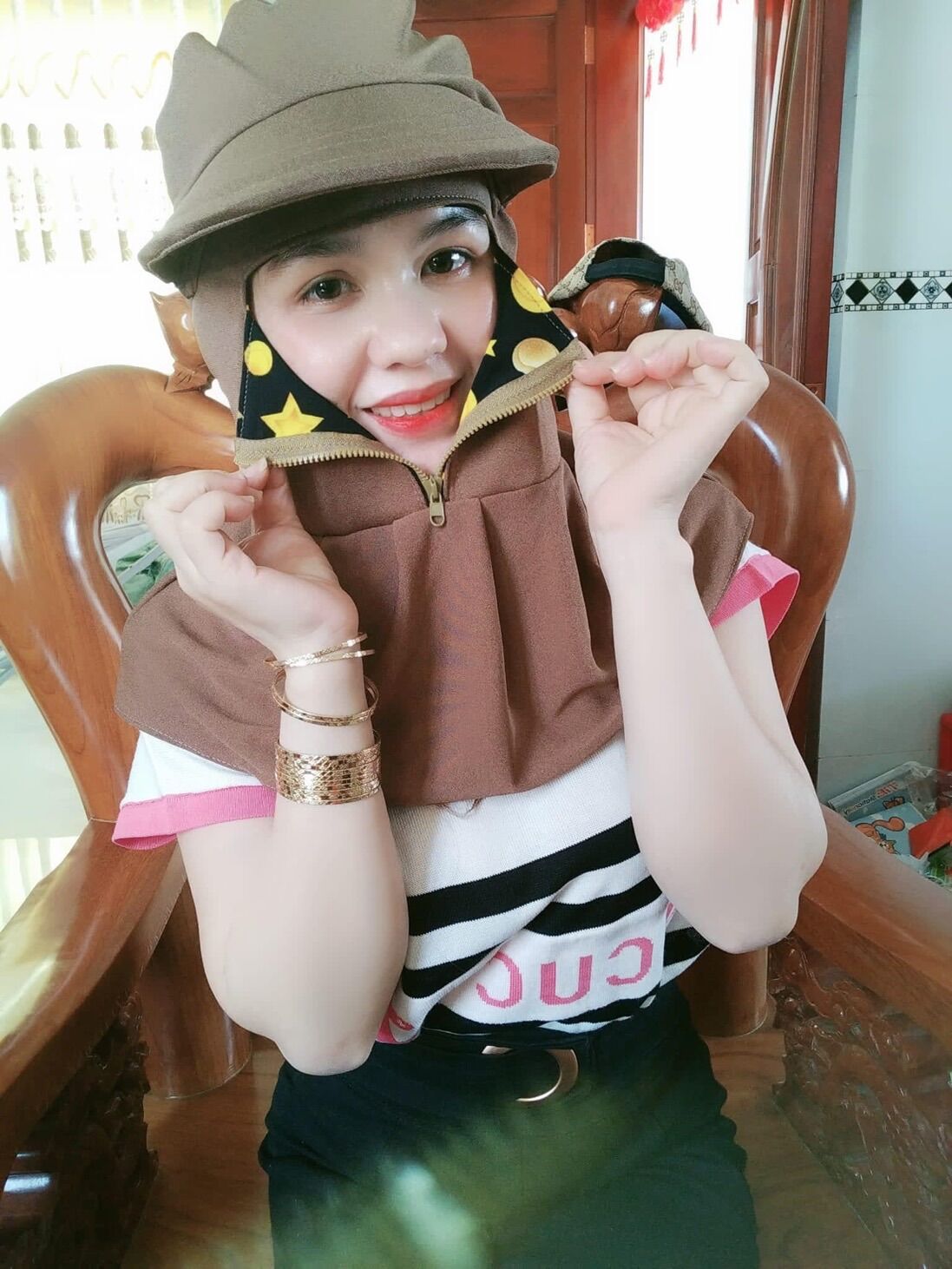 Nón khẩu trang dây kéo ( chọn ngẫu nhiên )