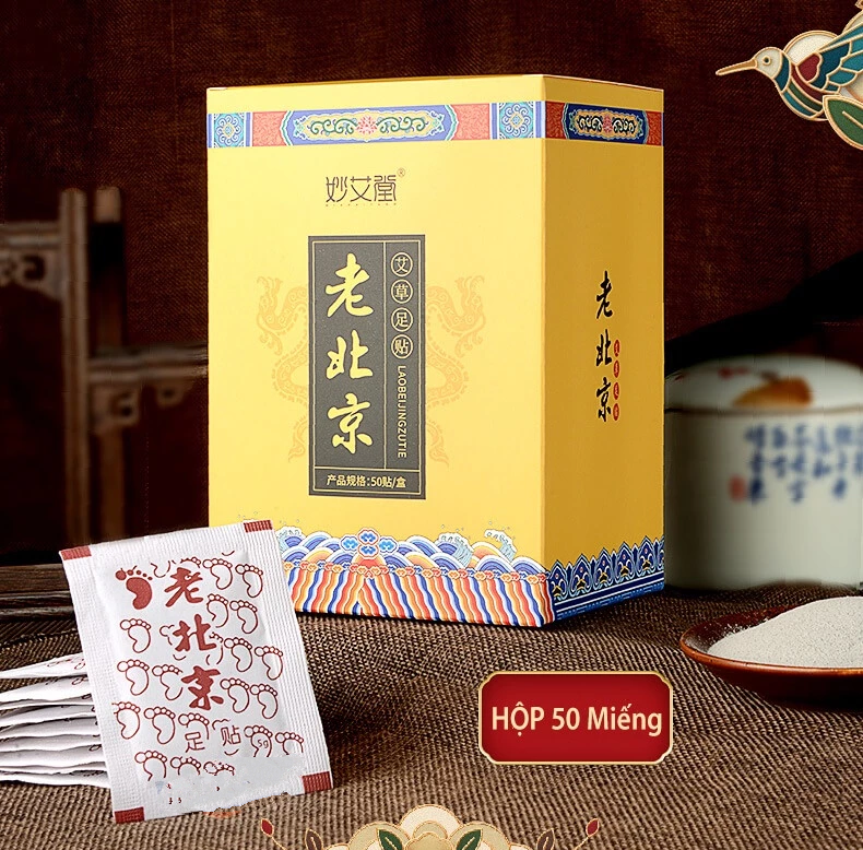 Hộp 50 miếng dán thải độc chân ngải cứu bắc kinh