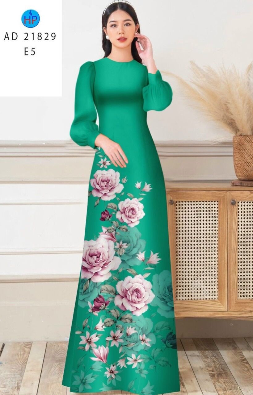 Vải áo dài in hoa 3D lụa cao cấp