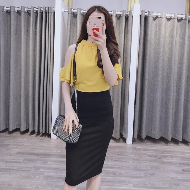 CHÂN VÁY BÚT CHÌ DÀI MÀU ĐEN SIÊU ĐẸP