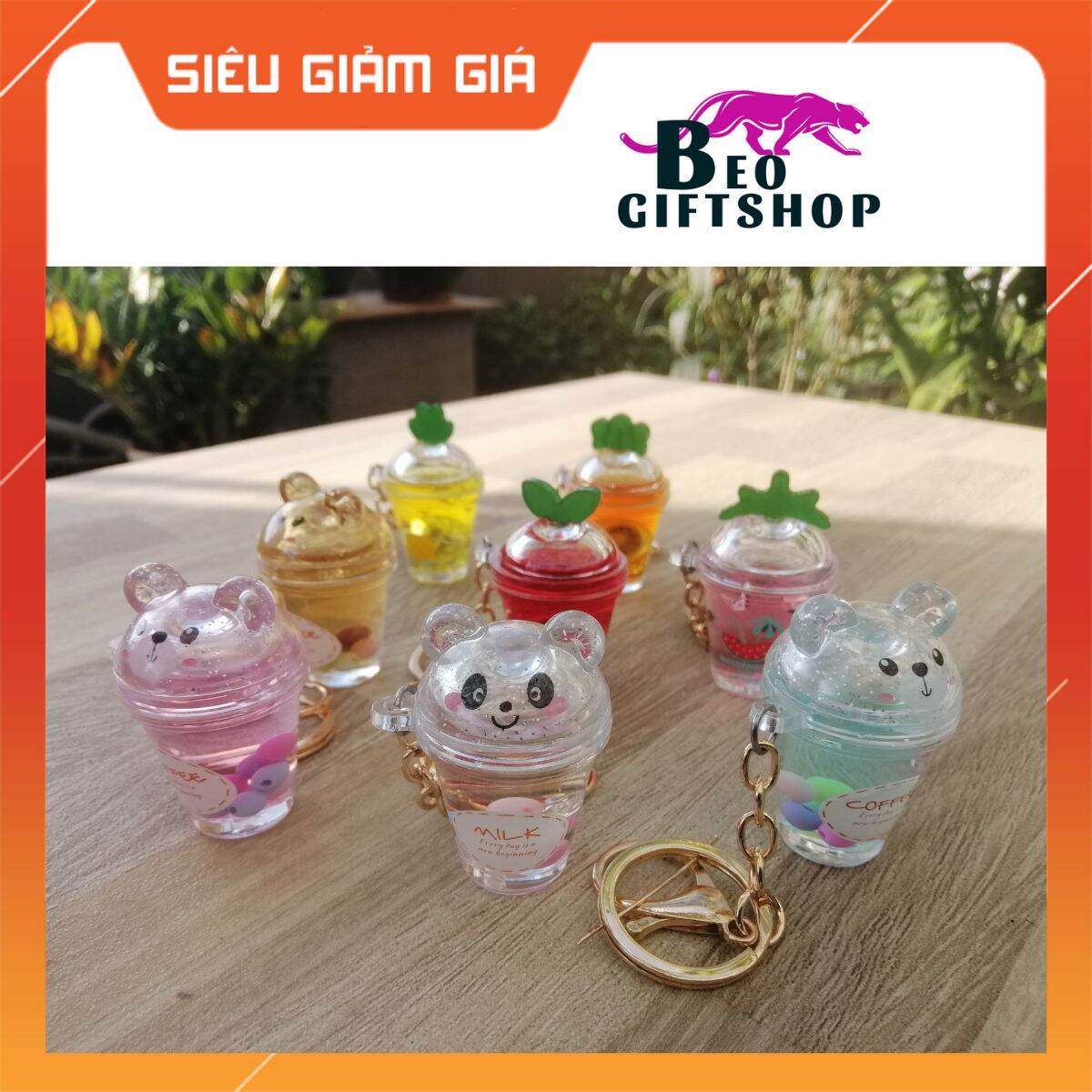 🎁 [FreeShip][SALE ƯU ĐÃI] MÓC KHÓA NƯỚC LY TRÀ SỮA TRÁI CÂY VÀ GẤU CUTE