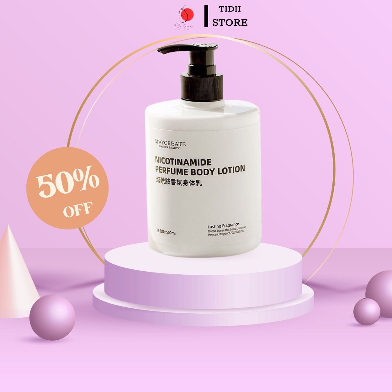 Sữa dưỡng thể dưỡng ẩm làm trắng niacinamide - unisex 500ml