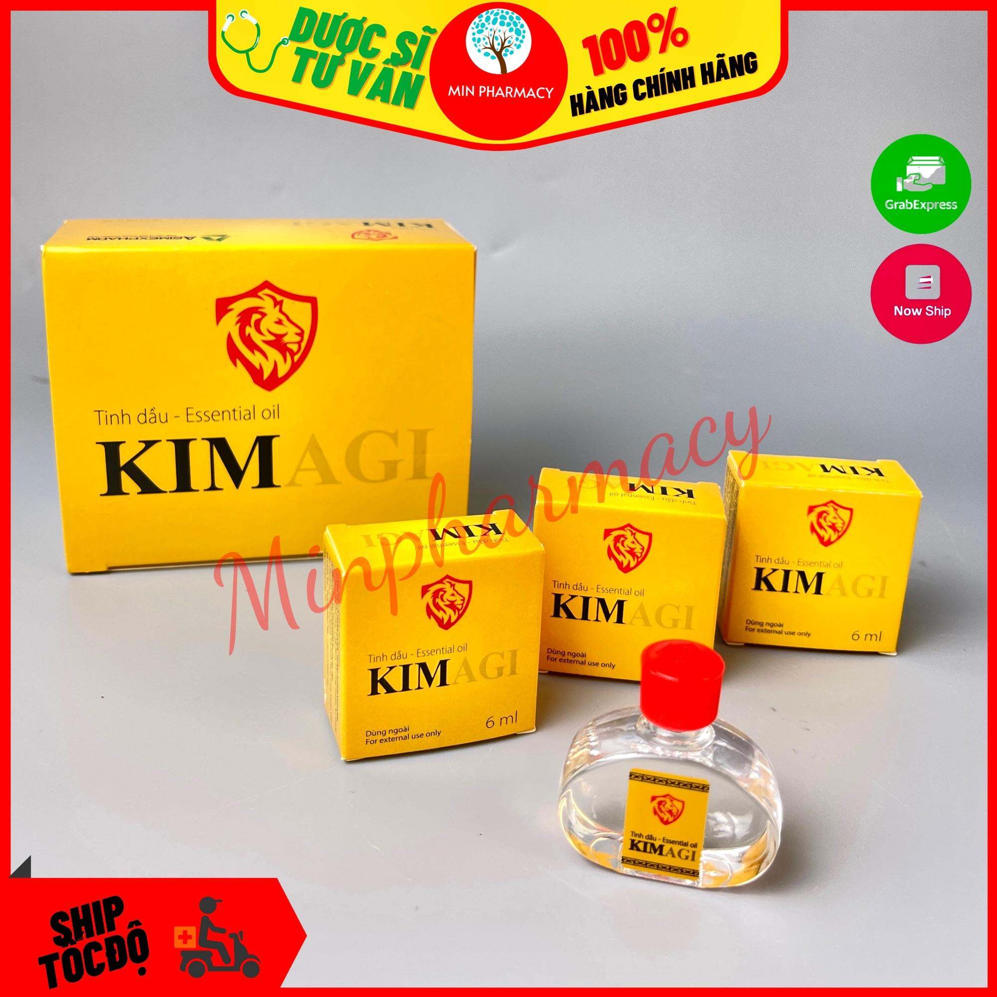 Dầu gió KIM Agi Herbal nước trắng, nắp đỏ Hương thơm thư giãn, Giữ ấm cơ thể chai 6ml - Minpharmacy