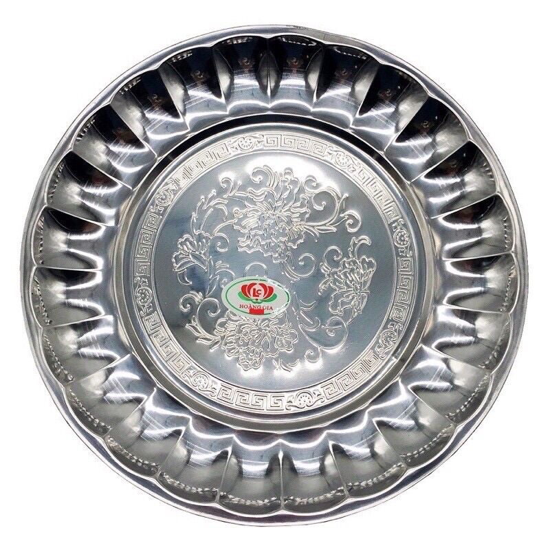 Mâm,khay inox tròn Hoàng Gia đủ cỡ
