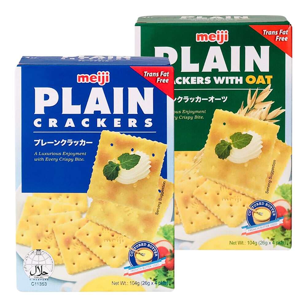 BÁNH QUY ĂN KIÊNG MEIJI PLAIN CRACKERS 104G (không đường, không chất  béo chuyển hóa)