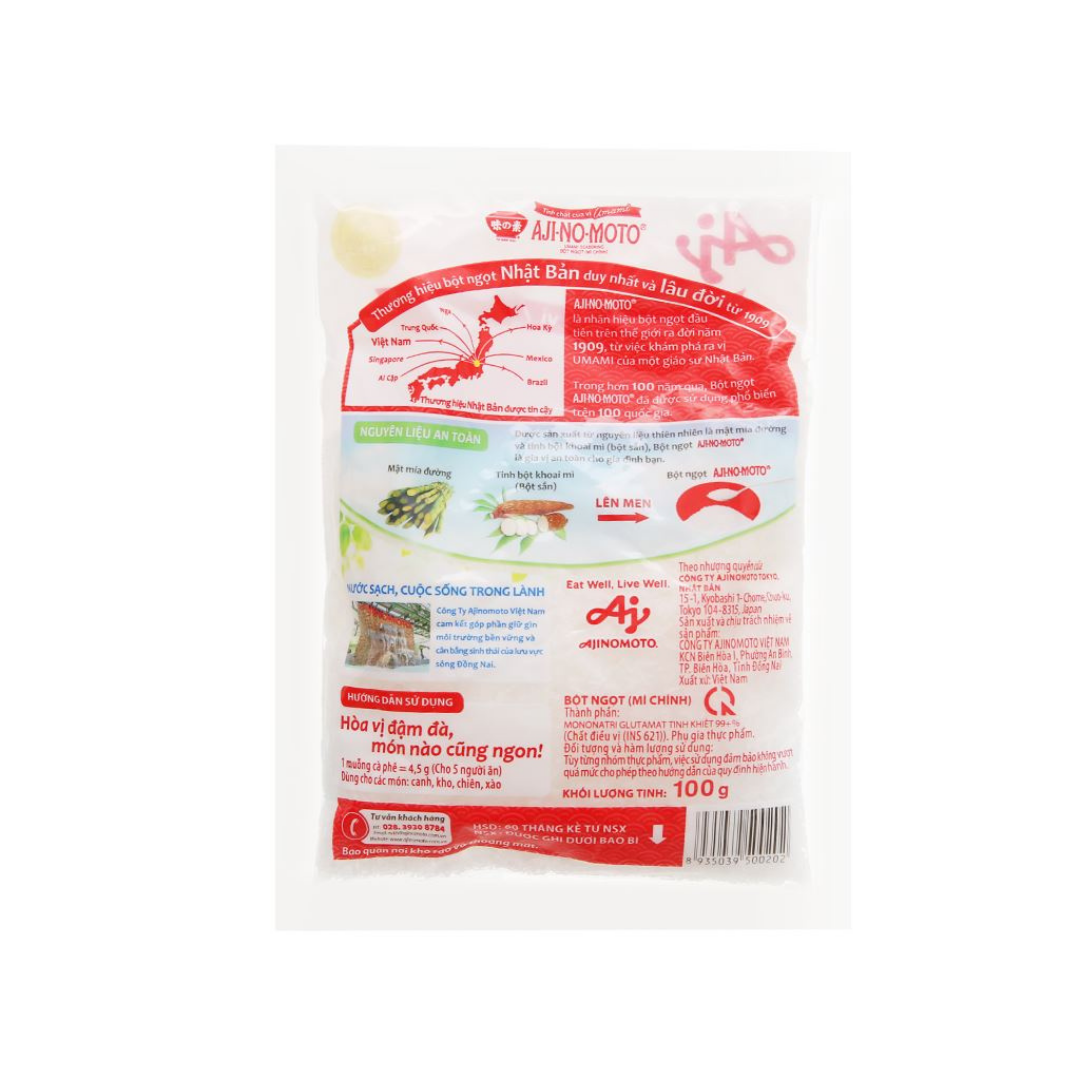 Bột ngọt Ajinomoto gói 100g hạt lớn