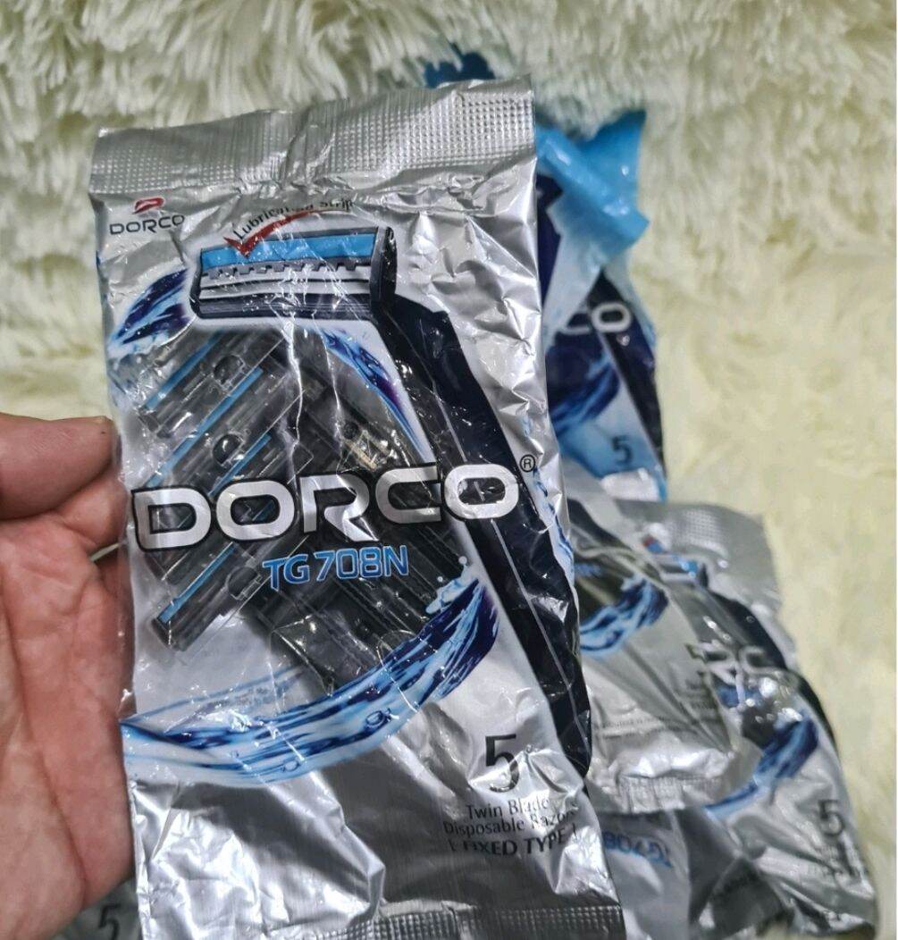 Dao cạo dâu Dorco : túi 5 cái thiết kế tiên tiến lưỡi dao kép kết hợp cùng dải dầu bôi trơn giá rẻ