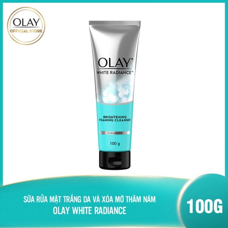 Sữa Rữa Mặt Olay White Radiance Brightening Foaming Cleanser Làm Sáng Da, Mờ Thâm Nám Dạng Kem 100g