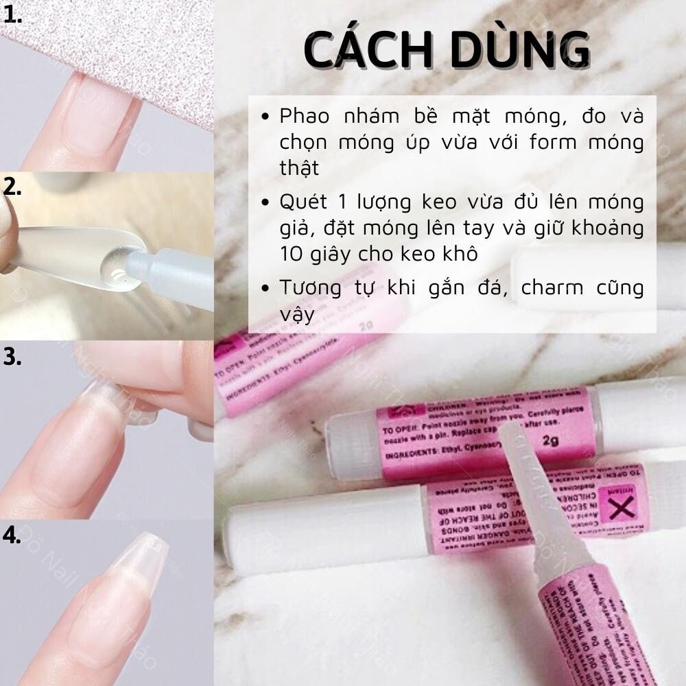 Set 2 chai keo dán móng ( mỗi chai 2g)