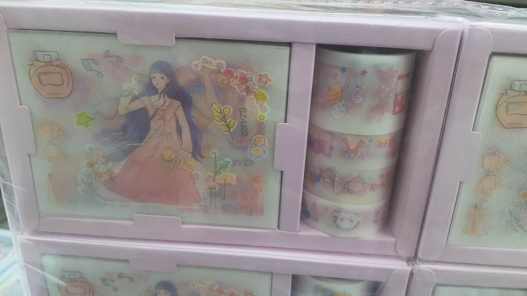 hộp sticker trang trí và băng keo sticker