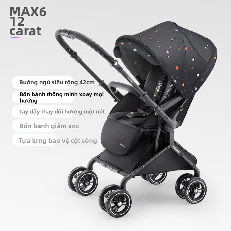 Reversible Light Baby Stroller For Newborn Wide - 7