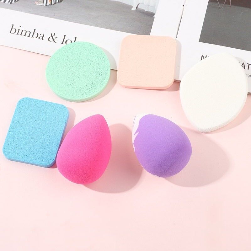 SET 6 MÚT ( BÔNG PHẤN )TRANG ĐIỂM - BÔNG MÚT HỒ LÔ