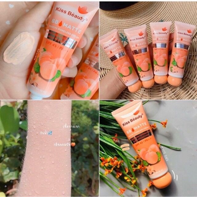 Kem Nền BB Matte Peachy Cream 2in1 Kiss Beauty và Che khuyết điểm 50ml
