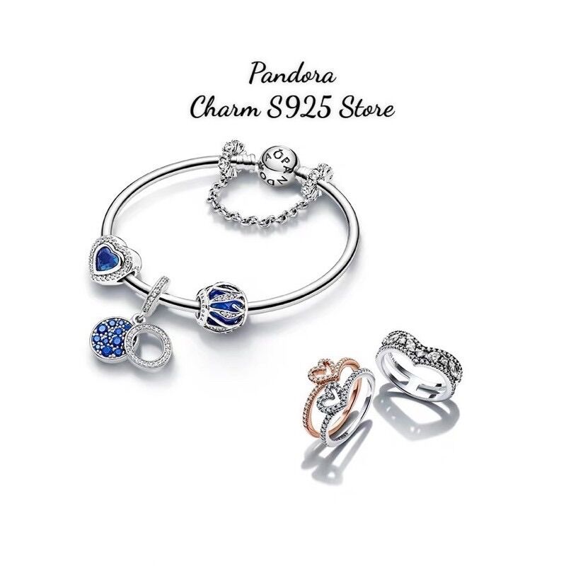 HẠT CHARM PAN ALE TIM XANH VIỀN ĐÁ BẠC S925