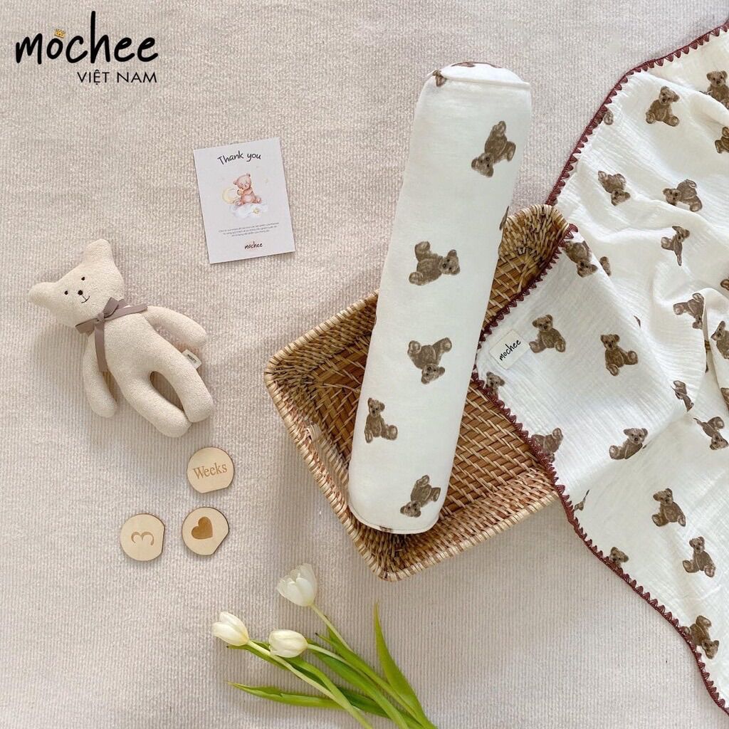 Gối Ôm Muslin Mochee Cho Bé  15x50cm