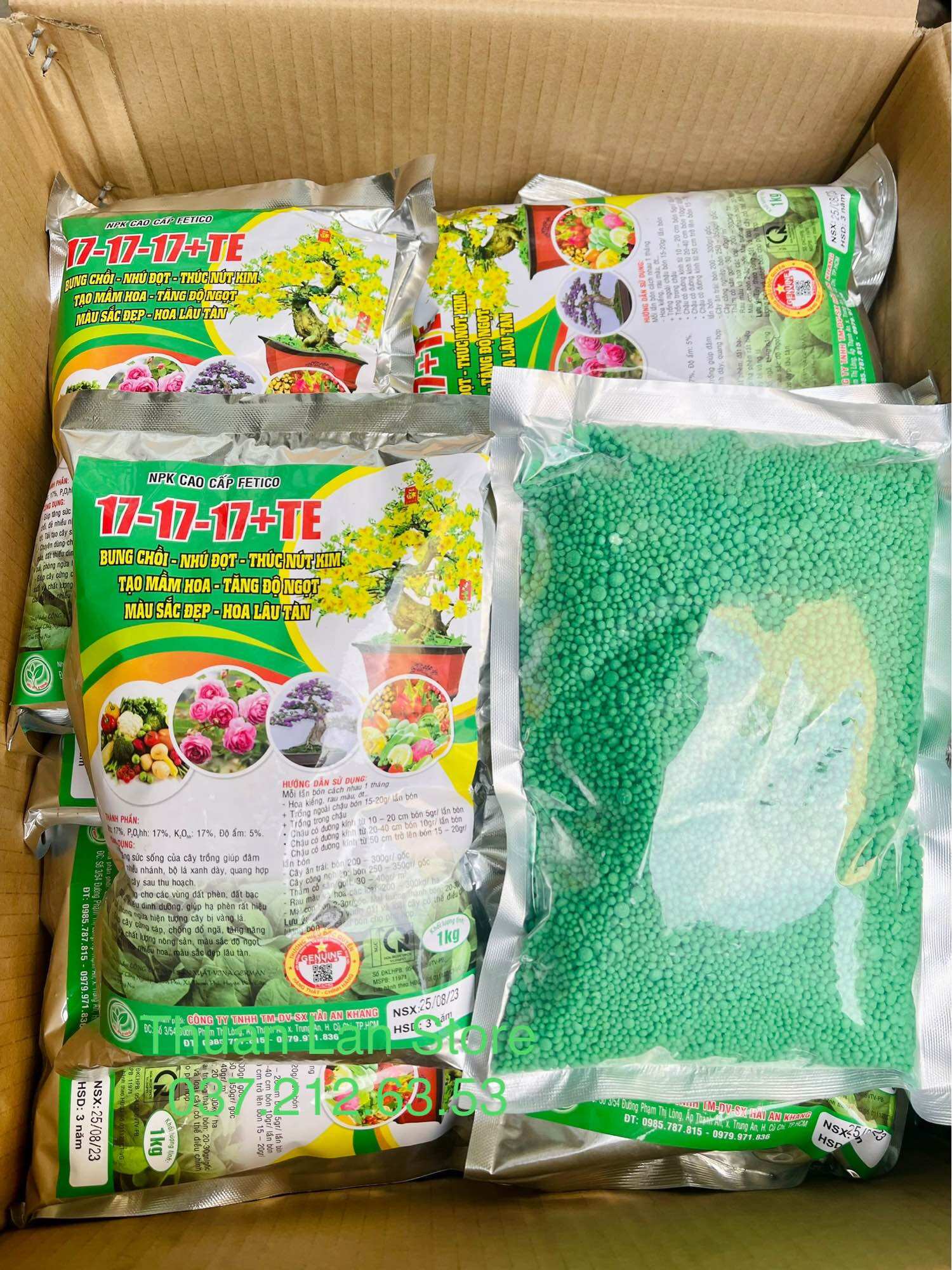 Phân Bón Gốc Cao Cấp NPK 17-17-17+TE gói 1kg