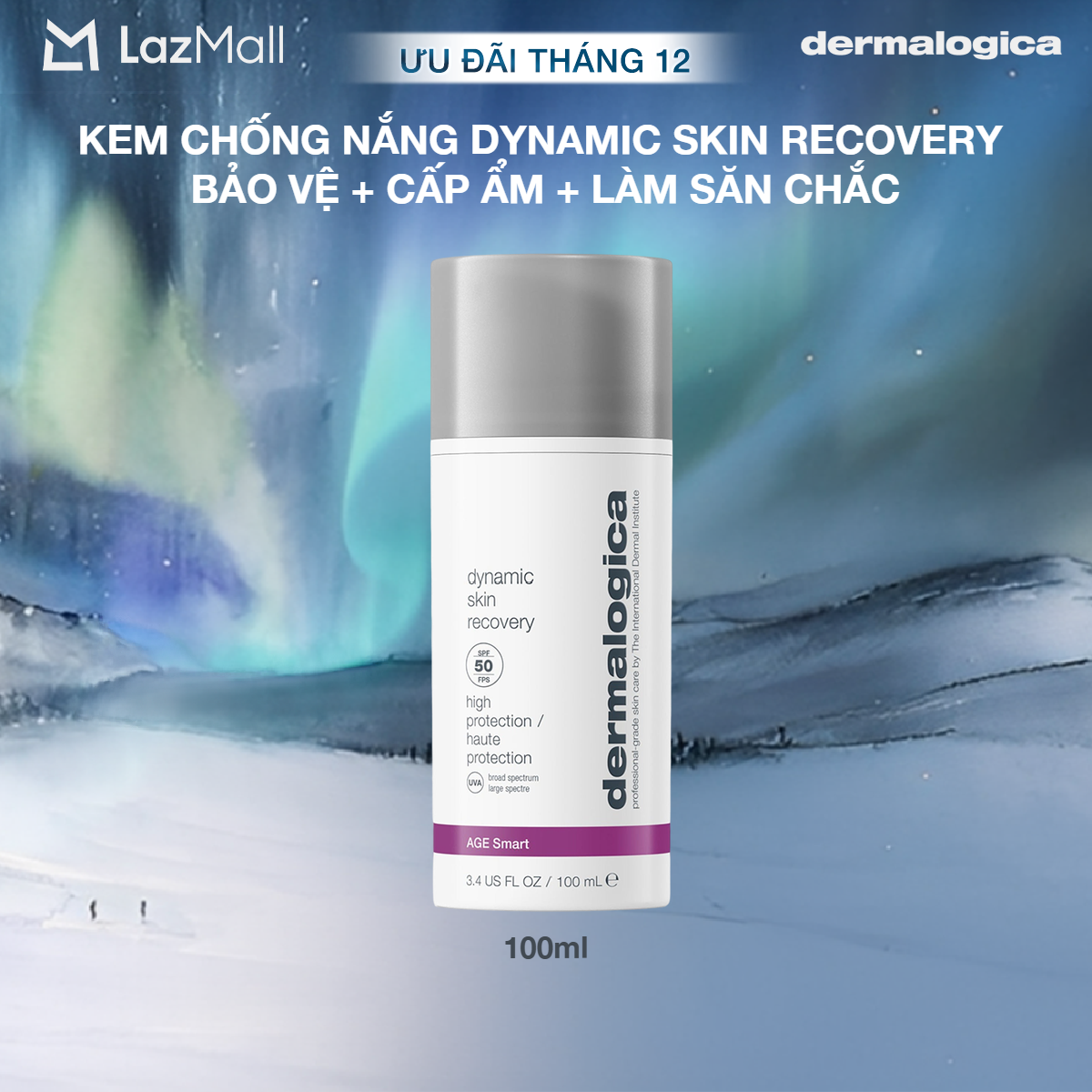  Kem chống nắng 3 in 1 Dermalogica Dynamic Skin Recovery SPF50 Jumbo Size 100ml 