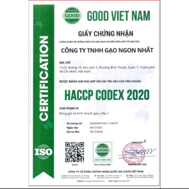 Gạo Hữu Cơ St25 [túi 5kg☆ Nsx 11/2024]