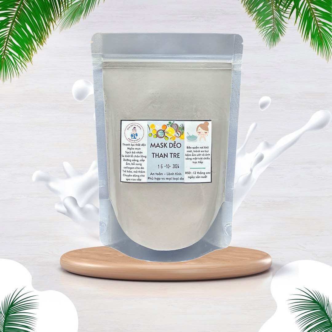  Mặt nạ dẻo than tre mask dẻo than tre - thanh lọc giảm mụn thải độc sáng da 