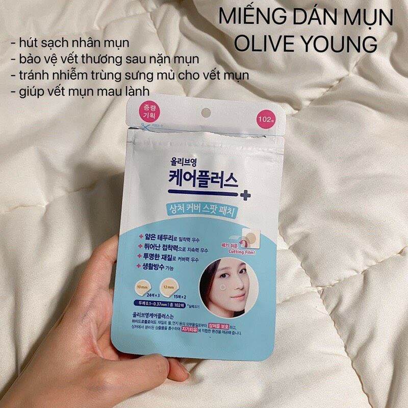Miếng dán mụn Olive Young Care Plus Spot Patch 102 miếng + Tặng thêm 24 miếng