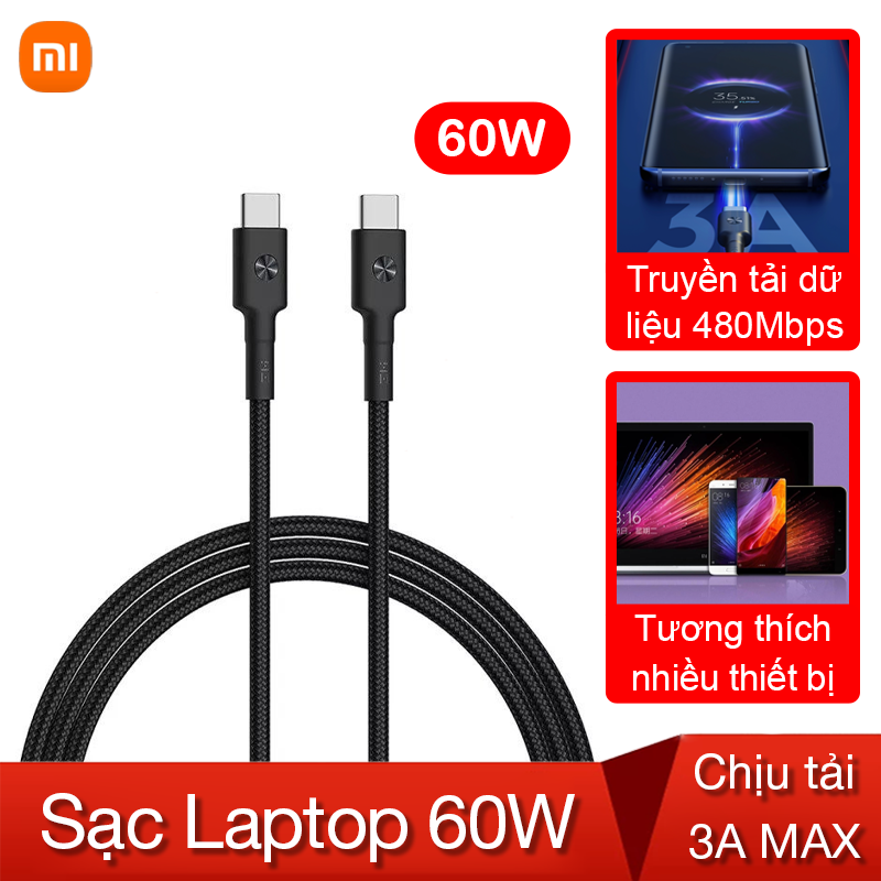 Cáp sạc siêu bền usb-c to usb-c xiaomi 60w dây sạc c to c al303 type-c to type-c