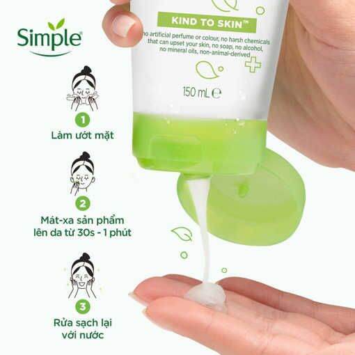 Sữa rửa mặt Simple Cấp ẩm cho da khô nhạy cảm 150ml