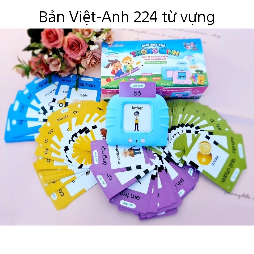 Máy đọc thẻ tiếng anh cho bé Flashcard gồm 224 từ vựng