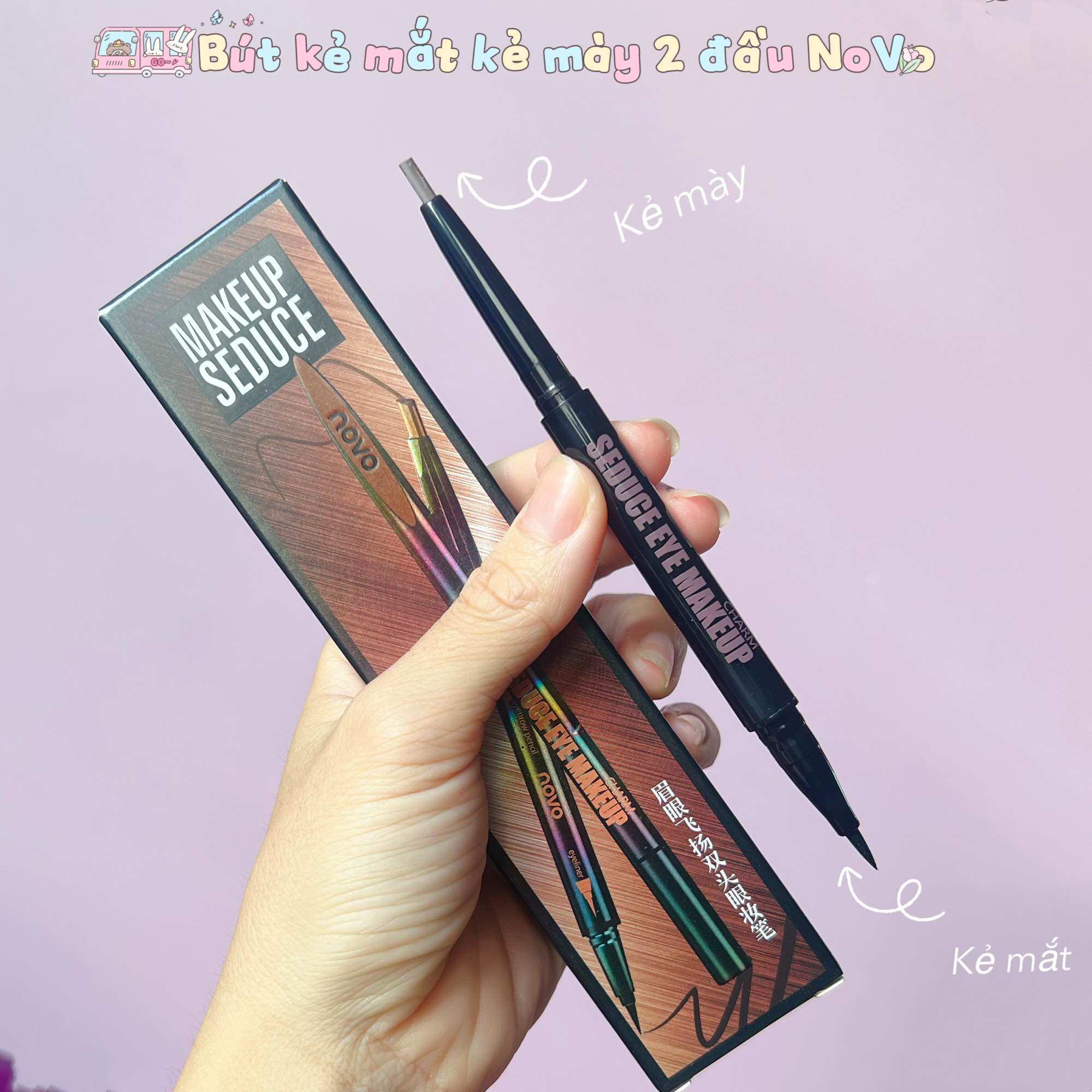 Chì Kẻ Mày 2in1 NoVo Makeup Seduce (Kẻ Mày + Kẻ Mắt)