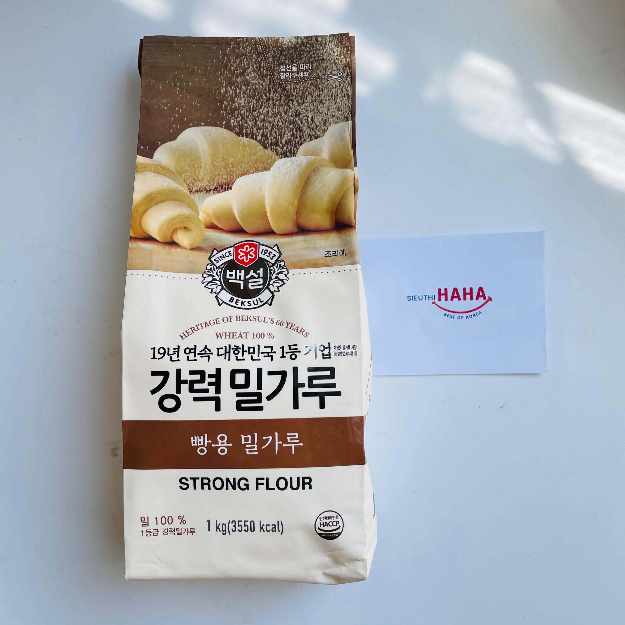 Bột mì số 13 hàn quốc - Bột làm bánh mì CJ BEKSUL STRONG FLOUR 1kg - 강력 밀가루 - Bread flour