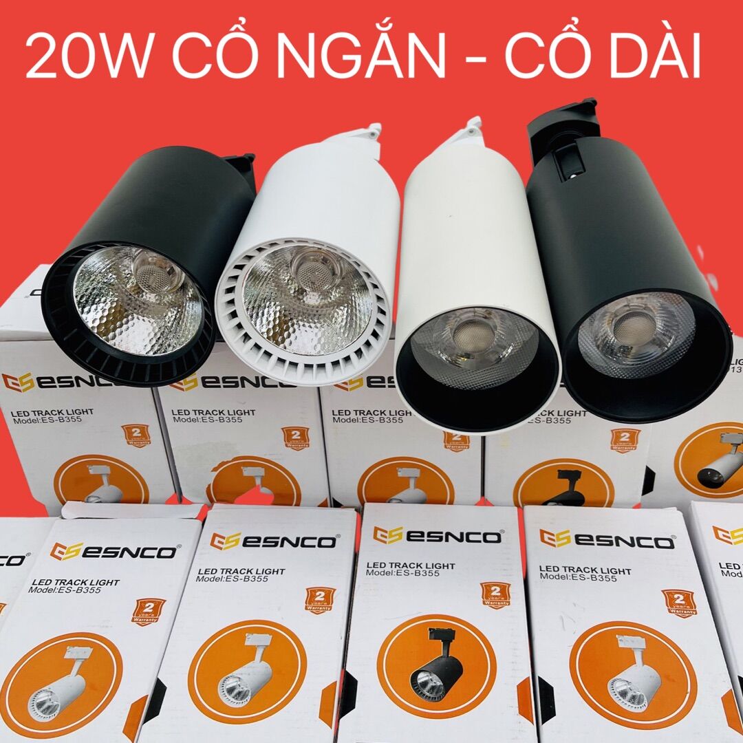 Đèn rọi 20W cổ ngắn ánh sáng trắng vàng , vỏ đen vỏ trắng đẹp chất lượng ESNCO