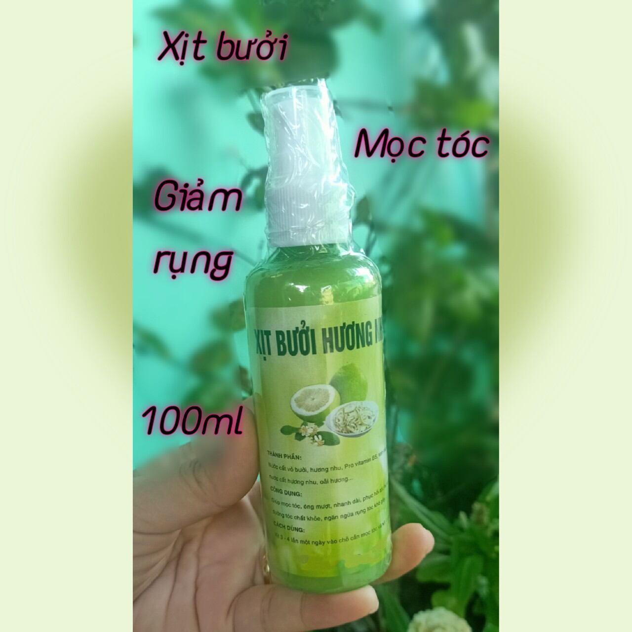 Xịt bưởi kích mọc tóc nhanh , giảm rụng tóc chai 100ml