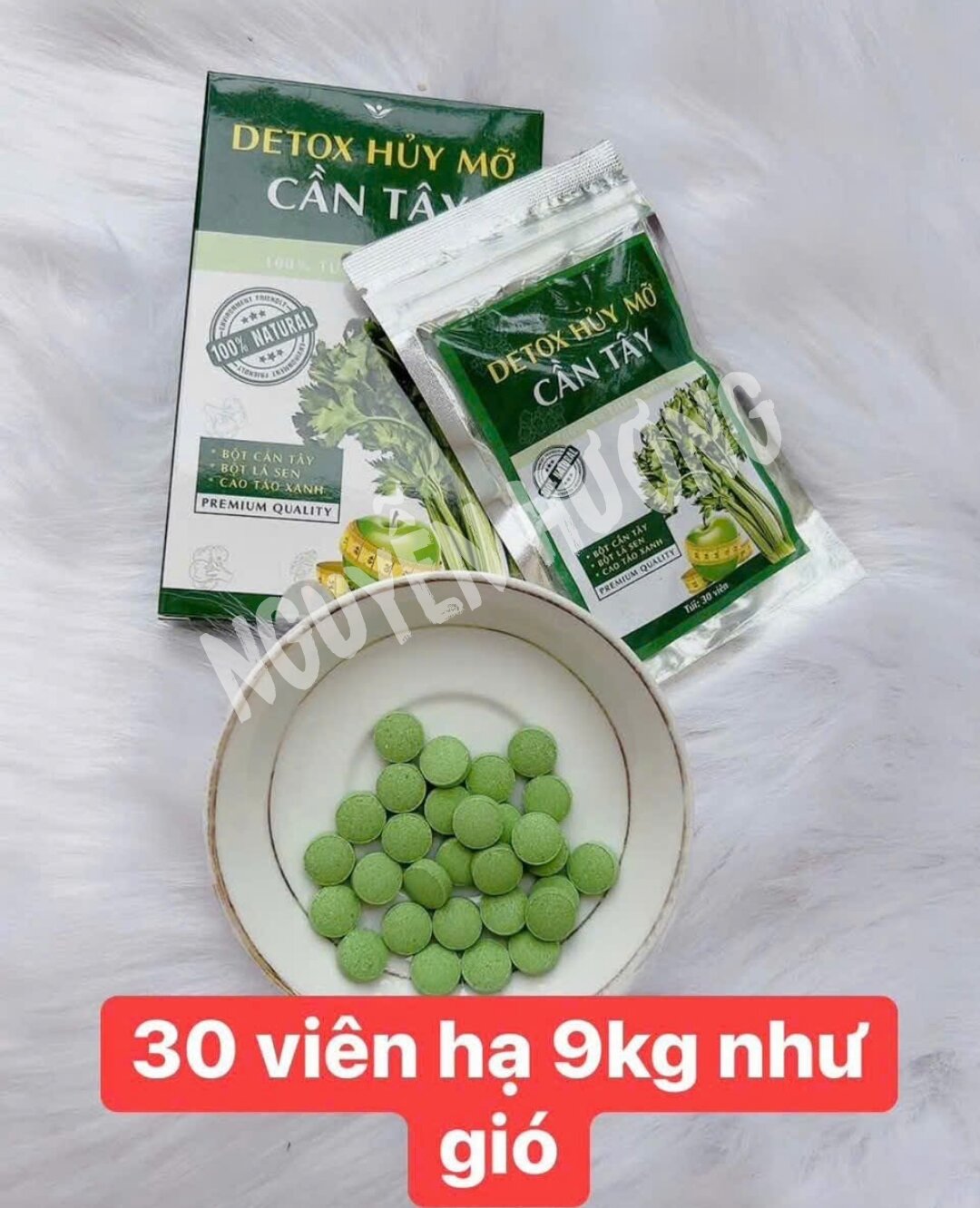 Detox hủy mỡ Cần Tây _ Hỗ trợ giảm cân, giảm béo, hộp 30 viên