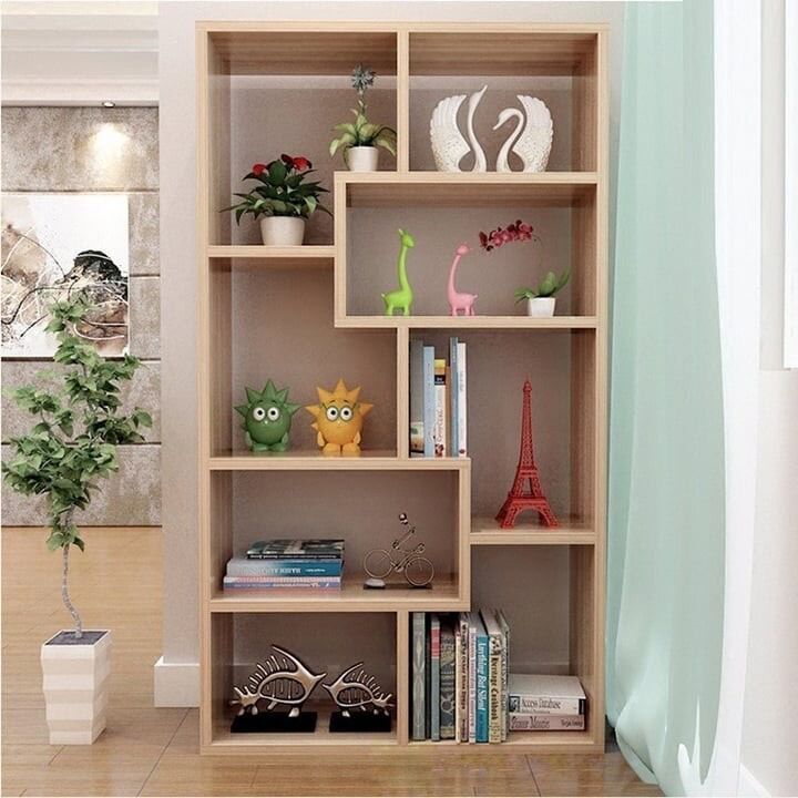 🔥rẻ vô địch🔥kệ sách gỗ để sàn cột đa tầng hiện đại đa năng dáng mới