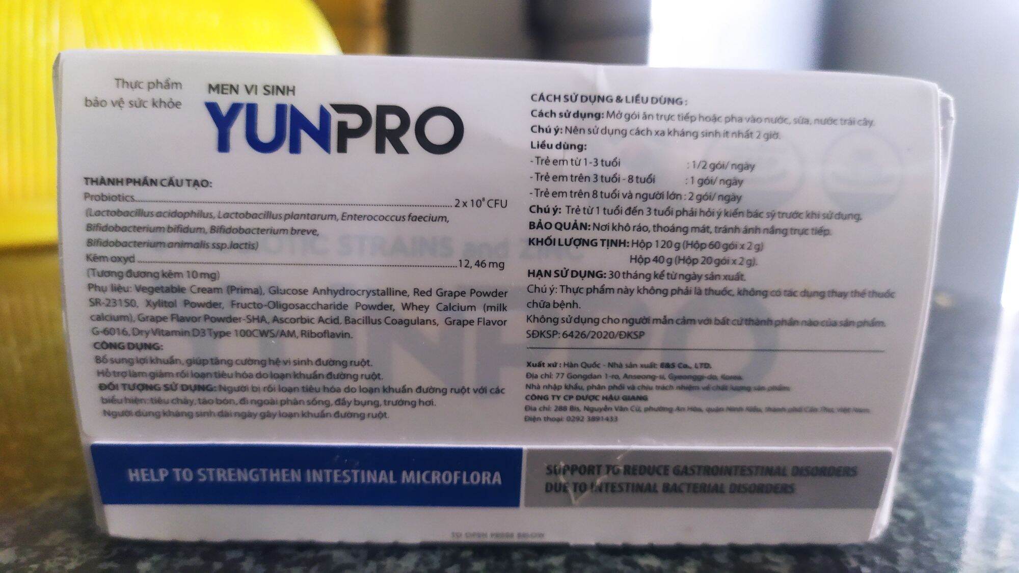 Men vi sinh YUNPRO Hàn Quốc