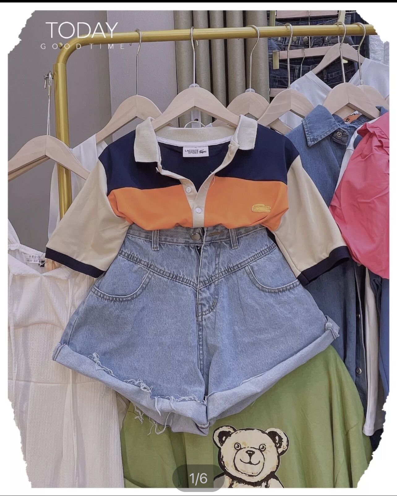 Set mix sẳn - bán rời áo thun polo quần xoè giả váy
