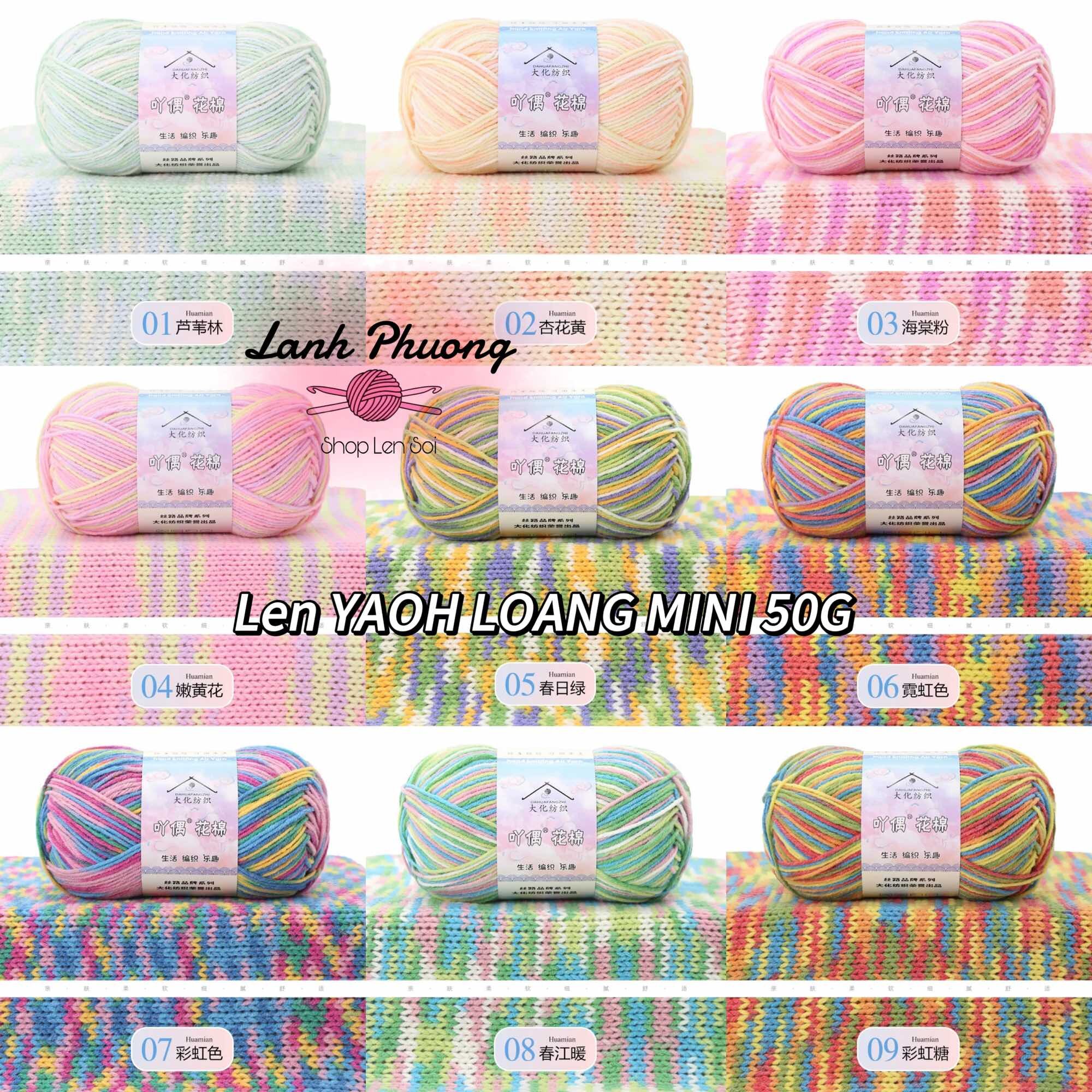 Len Yaoh Loang Đan Móc Khăn, Mũ, Thú Cuộn 50g