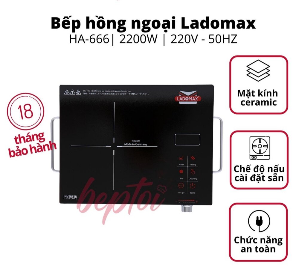 Bếp Hồng Ngoại Cao Cấp Ladomax 2200w