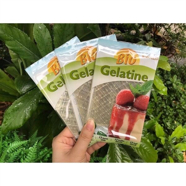 Gelatin hữu cơ bio dạng lá 20g 12 miếng