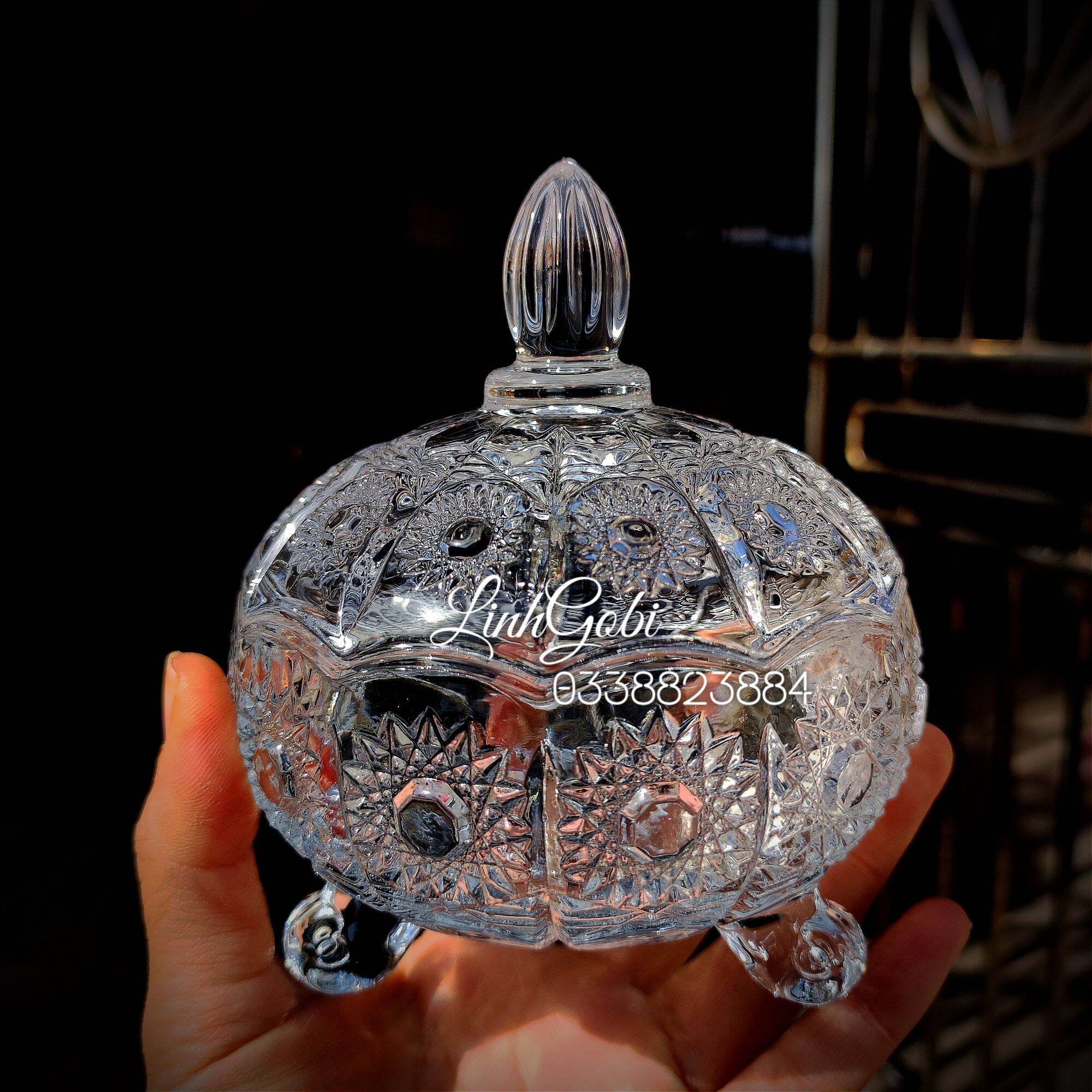 Hũ  đựng mứt thủy tinh (13x11cm)