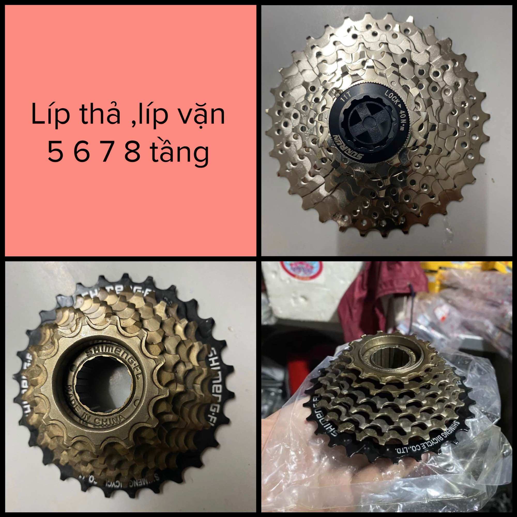 Líp vặn xe đạp 5 6 7 8 tầng thể thao địa hình