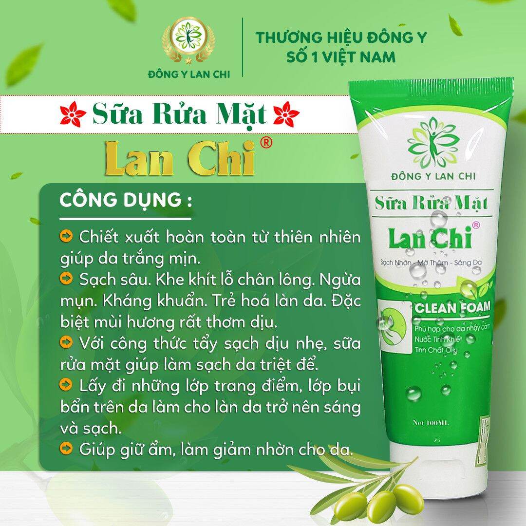 Sữa rửa mặt Lan Chi : sạch nhờn, sáng da, mờ thâm mờ nam