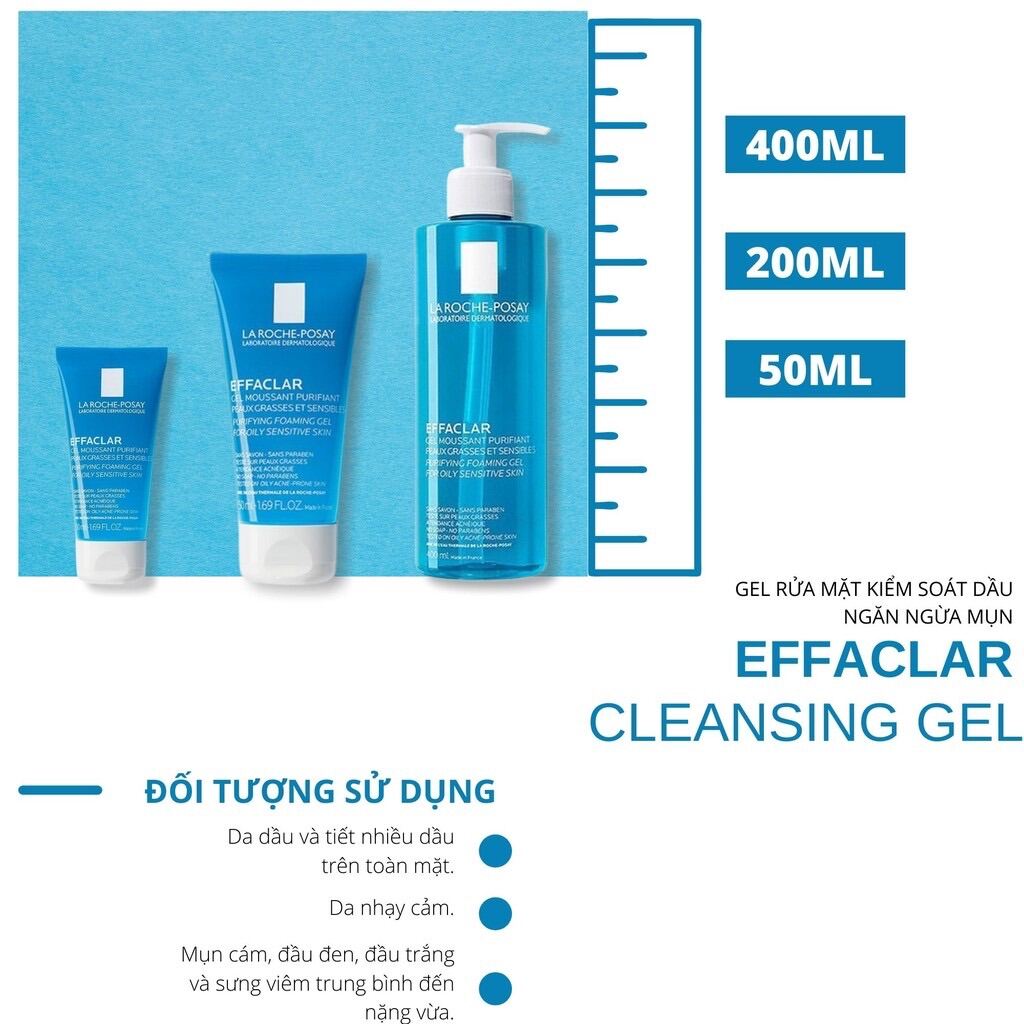 400Ml/1Chai - Sữa Rửa Mặt Cho Da Dầu Mụn La Roche - Posay Effaclar Purifying Foaming Gel Cleanser