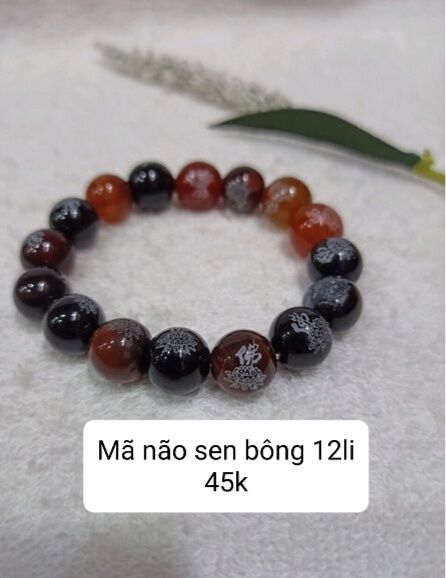 Chuỗi tay đá Mã Não sen Bông