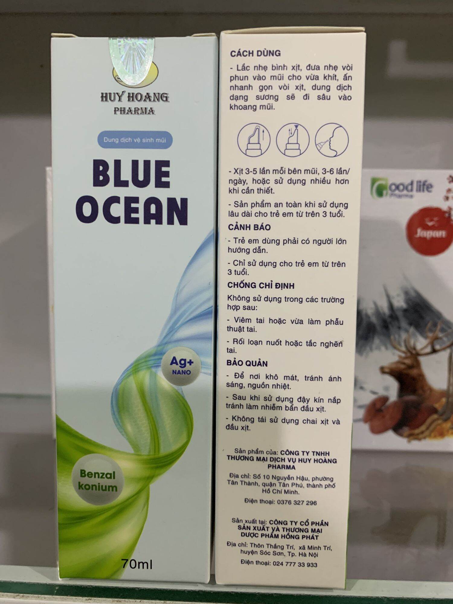 Xịt mũi Sát khuẩn blue ocean Ag+ nano( người lớn)chai 70