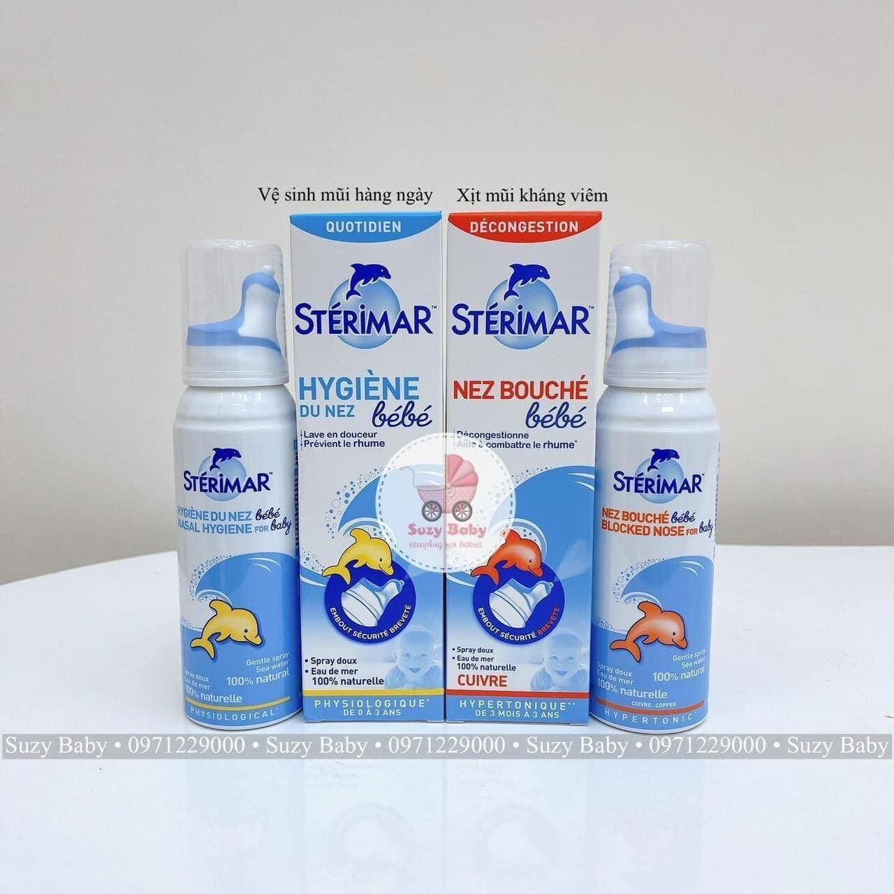 Xịt mũi cá heo biển baby sterimar Pháp
