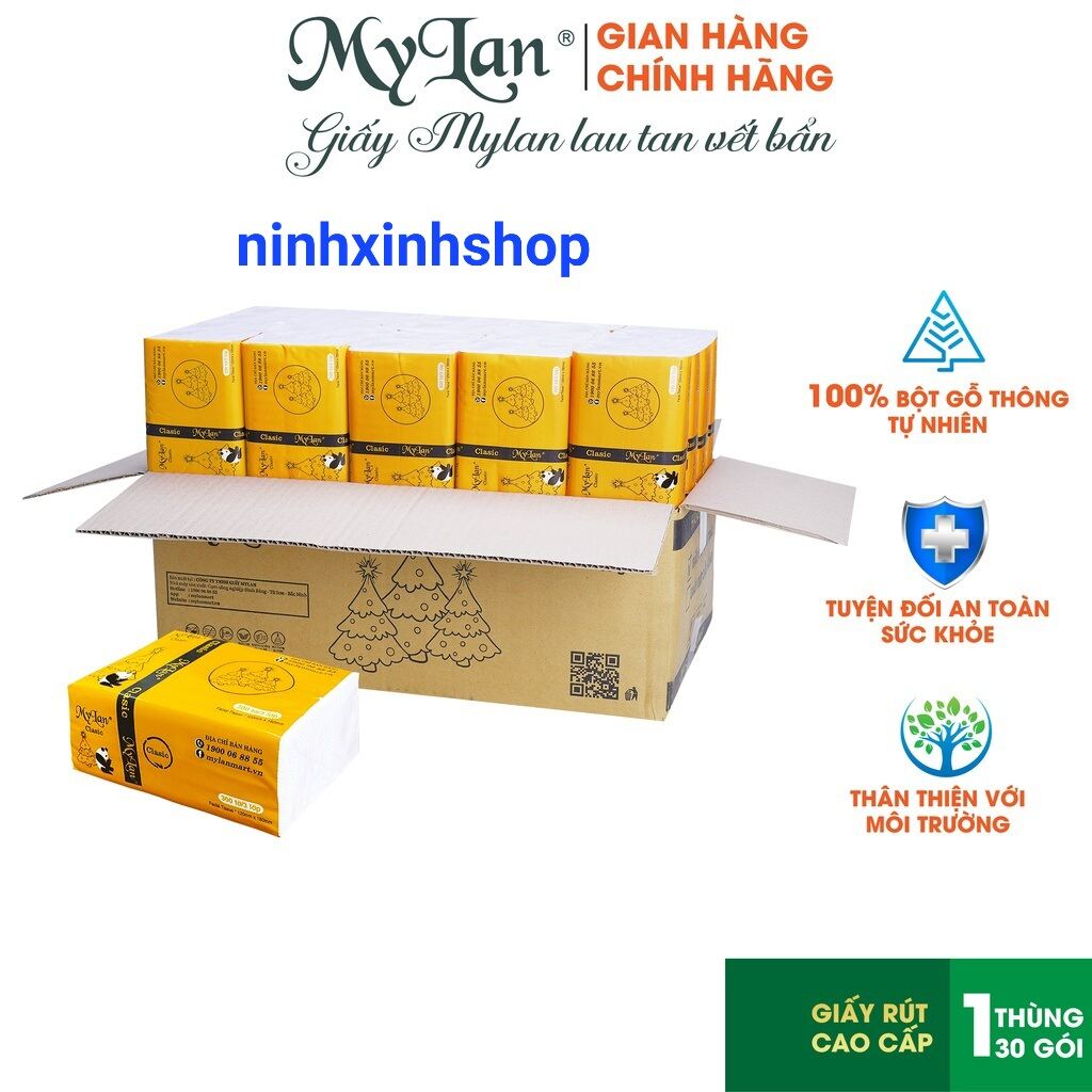 1 Thùng giấy Mylan 3 lớp thùng 30 gói mềm, mịn, dai