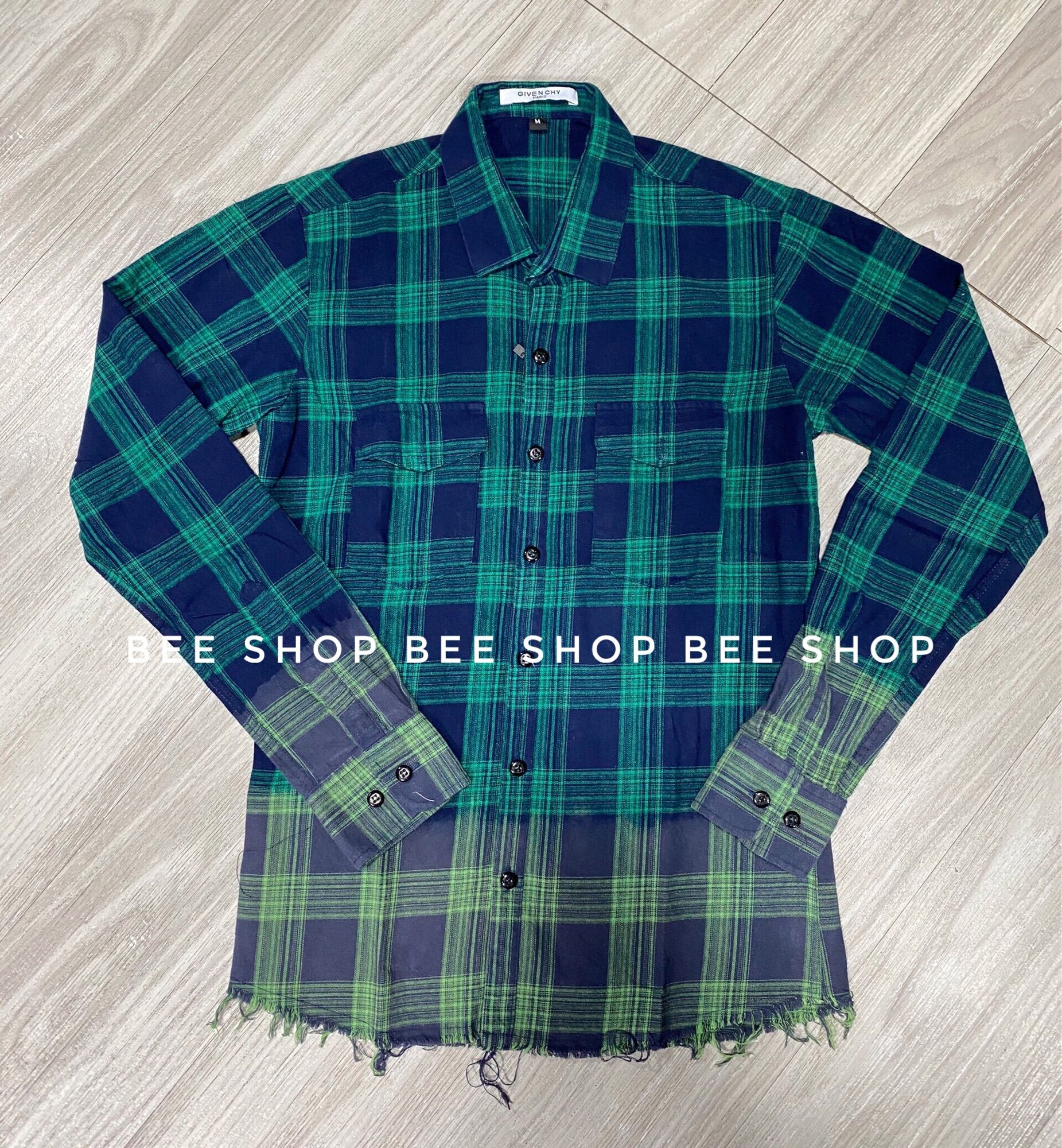Áo Sơ Mi Nam Dài Tay 2 Túi Ngực Kẻ Rách Gấu Cao Cấp Phù Hợp Đi Học, Đi Chơi - Bee Shop